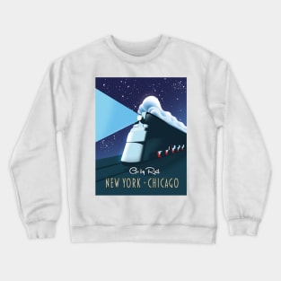 "Go by rail" New York - Chicago train poster Crewneck Sweatshirt